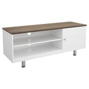 AVF Whitesands TV Stand for 60" TV - Satin White &amp; Wood | FS1200WSSW image
