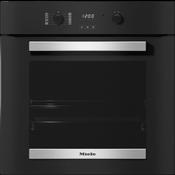 Miele Active 76L Built-In Multifunction Electric Single Oven - Obsidian Black &amp; Stainless Steel | H 2455 B image