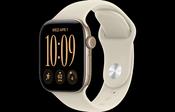 Apple Watch Series 12 GPS 42MM Light Gold Aluminium Case with Sand Sport Band - M/L | MJEE4MP/A image