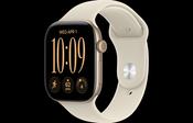 Apple Watch Series 12 GPS 46MM Light Gold Aluminium Case with Sand Sport Band - M/L | MJEP4MP/A image