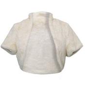 Champagne faux fur bolero to rent