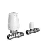 SONAS Thermostatic Straight Radiator Valve And Lockshield Set
