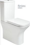 SOPHIA Rimless Comfort Height Fully Shrouded Close Coupled WC &amp; Gamma Soft Close Seat image