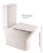 SOPHIA Rimless Comfort Height Fully Shrouded Close Coupled WC &amp; Gamma Slim Soft Close Seat image