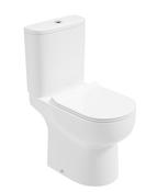 VIA Rimless Comfort Height Open Back Close Coupled WC &amp; Sequence Slim Soft Close Seat image