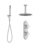 ALITA Knurled Shower Set 2 &amp; Ceiling Mounted Fixed Head image