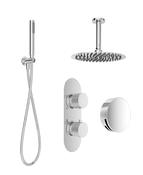 ALITA Knurled Bath Set 3 &amp; Ceiling Mounted Fixed Head image