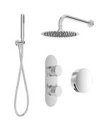 ALITA Knurled Bath Set 3 &amp; Wall Mounted Fixed Head image