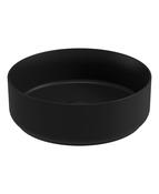 AVANTI Round Countertop Wash Basin &amp; Satin White Ceramic Click Clack Waste Carbon image