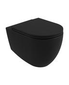 AVANTI Rimless Wall Hung WC &amp; Soft Close Seat Carbon image