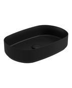 AVANTI Oval Countertop Wash Basin &amp; Satin White Ceramic Click Clack Waste Carbon image