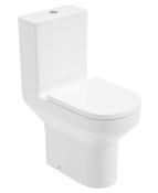 Base Rimless Comfort Height Open Back Close Coupled WC &amp; Soft Close Seat Seat image