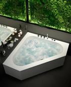 CONCERTO 1400 Corner 12 Jet Whirlpool Bath &amp; Panel image