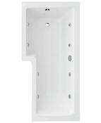 L SHAPE Single Ended Left Hand 8 Jet Whirlpool Bath &amp; Panel
