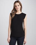 Polly Plains Crepe Tee Black image