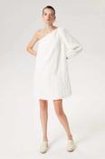 Lily One Sleeve Dress White image