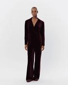 Valo Velvet Trousers Dark Burgundy image