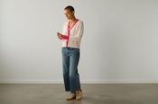 Elara Cardi Pink Trim
