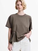 Rallie Assymetric Khaki Tee