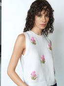 Junie Sleeveless Floral Vest White image