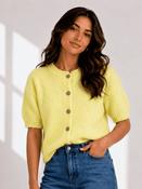 Florence Short Sleeve Cardi Lemon