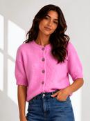 Florence Short Sleeve Cardi Pink