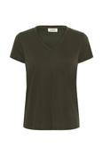 Columbine V Neck TShirt Khaki image