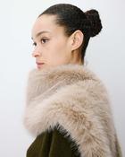 Amina Faux Fur Shawl Beige image