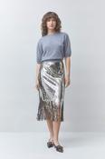 Fox Sequin Fringe Skirt Silver/Gold image
