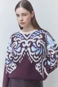 Pavaro Printed Jumper Burgundy image