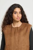 Nora Shearling Waistcoat Brown image