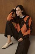 Argyle Pullover Brown/Orange image