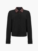 Veda Contrast Collar Shirt Black image