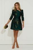 Veronica Metallic Mini Dress Forest Green image