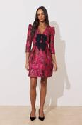Veronica Metallic Mini Dress Fuscia Pink