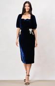 Averie Velvet Bow Dress Navy image