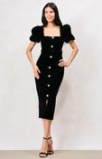 Dorinda Button Front Dress Black