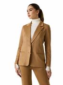 Mia Faux Suede Blazer Camel