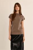 Farrah High Neck Top Khaki image
