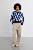 Honey Geometric Print Knit Blue image
