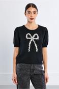 Kay Sequin Bow Knit Black image
