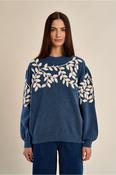 Jacinta Leaf Knit Blue Denim image