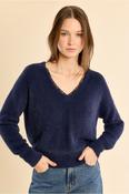 Helen Fluffy Knit Navy Blue image