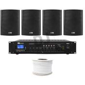 CAFÉ/RETAIL SPEAKER PACKAGE - 4X6.5" WALL SPEAKERS &amp; AMP image