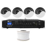 Café/Retail Speaker Package - 4x 5" Ceiling Speakers &amp; Amp