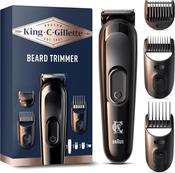 King C. Gillette Cordless Beard Trimmer and Hair Clipper Kit with 3 Interchangeable Combs, Black