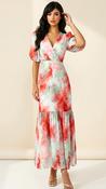A2971 Rhoda Mint Print Frill Hem Dress image