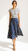 A3152(B) Nevada Navy Contrast Flare Dress