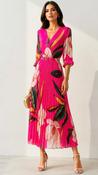 A3158 Inia Pink Print Pleat Dress image