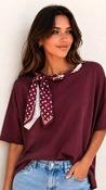 A3217 Burgundy Scarf Top image